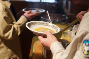 Mittagspause während der Verteilung des Friedenslicht in den Altenheimen