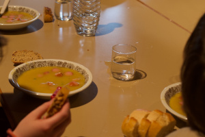 Mittagspause während der Verteilung des Friedenslicht in den Altenheimen